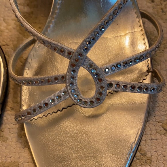 Silver heels with rhinestones. Good condition - Picture 2 of 6